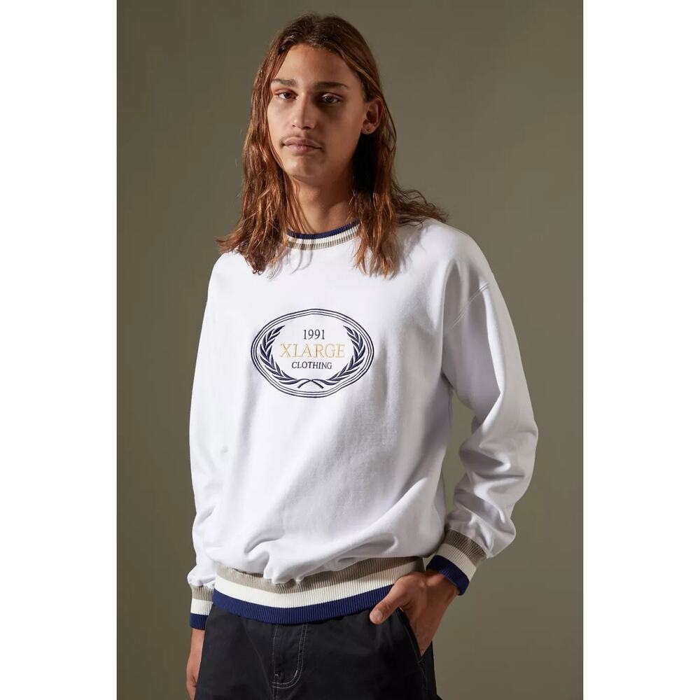 New Urban Outfitters by XLARGE Crew Neck Sweatshirt $99 MEDIUM White
